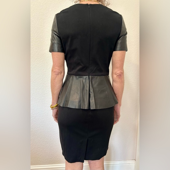 ANTONIO MELANI Black Leather Peplum Dress - Picture 2 of 3